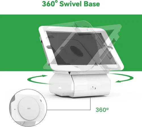 Miniatura 4 de Kiosk POS - Soporte para tablet compatible con iPad Air 1, Air 2, Pro 9.7, 5ª, 6ª, soporte para tableta de escritorio de negocios con base giratoria