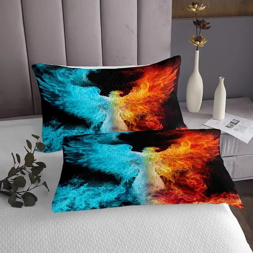 Miniatura 5 de Erosebridal Phoenix - Juego de colcha tamaño King, juego de edredón de fuego de hielo Phoenix para niños, adolescentes y adultos, decoración