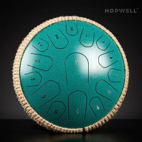 Miniatura 2 de HOPWELL Tambor de Lengua de Acero - 13 Pulgadas 15 Notas Tambor de Lengua - Tambor Handpan con Libro de Música, Mazos para Tambores Handpan y Bolsa