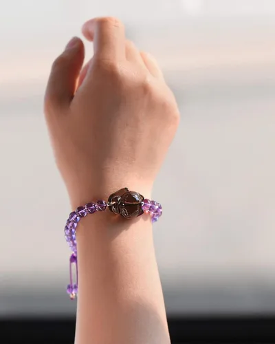 Miniatura 5 de Jeeless Amatista Pulsera Hielo Obsidiana Fox Energía Cristales de Sanación Ansiedad Mujeres Yoga Difusor Joyas de Piedras Preciosas