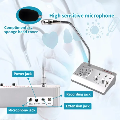 Miniatura 2 de Intercomunicador de ventana de doble vía, sistema de altavoces de ventana, micrófono de intercomunicación antiinterferencia. para negocios, banco