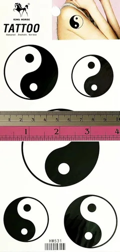 Miniatura 2 de Yin Yang Tatuajes Temporales Impermeable Tatuaje Falso Para Hombres Mujeres Diseño Decoraciones Cuerpo Cuello Pecho Hombro Piernas Brazo Atrás