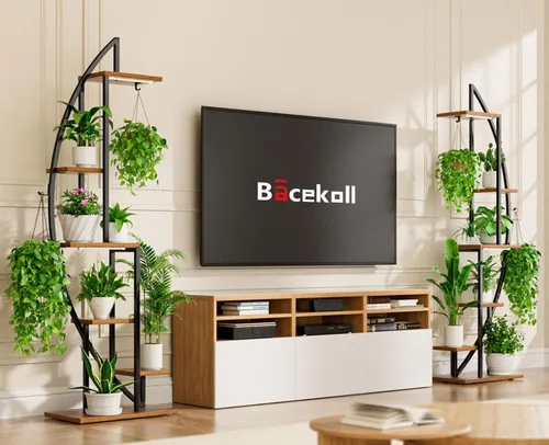 Miniatura 3 de BACEKOLL Soporte para Plantas de Interior con Luces de Crecimiento, Estante Alto para Plantas de 6 Niveles, Soporte de Metal de 63" para Plantas