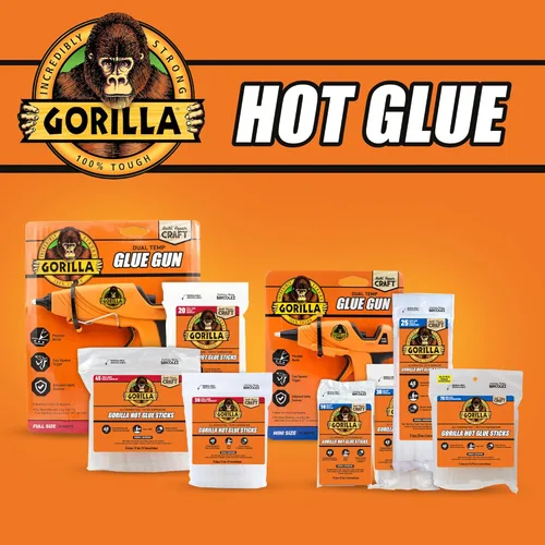 Miniatura 7 de Gorilla Pistola de pegamento caliente (paquete de 1) – Pistola de pegamento caliente de tamaño mini de doble temperatura con boquilla de precisión