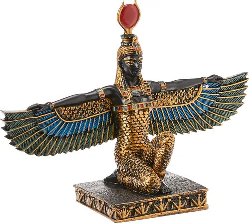 Design Toscano Isis Woman Diety of Beauty - Estatua egipcia de decoración, 8 pulgadas de ancho, 6 pulgadas de alto, resina de piedra fundida,