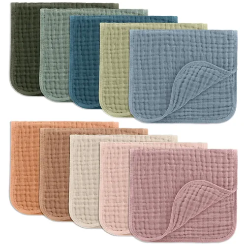 Miniatura 23 de Comfy Cubs - Paquete de 6 paños de muselina para eructos, 20 x 10 pulgadas, grandes, de 6 capas, 100 % algodón ultra absorbente para babeo