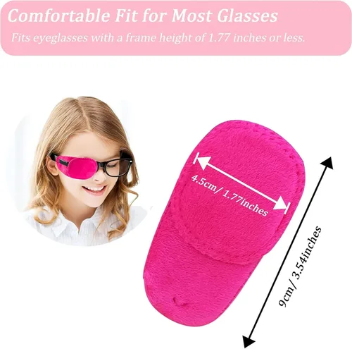 Miniatura 4 de Paquete de 4 parches para los ojos para niños, parche médico suave para los ojos para tratar lentes perezosos ambliopía estrabismo para niños, rosa