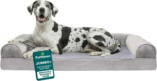 Miniatura 24 de Furhaven Cama ortopédica de espuma para perros, de pelo sintético y terciopelo, con diseño de caja de huevos, color salvia oscura, talla M Dark Sage