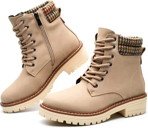 Miniatura 5 de DeYashopin Botas de senderismo antideslizantes para mujer, botas casuales para exteriores