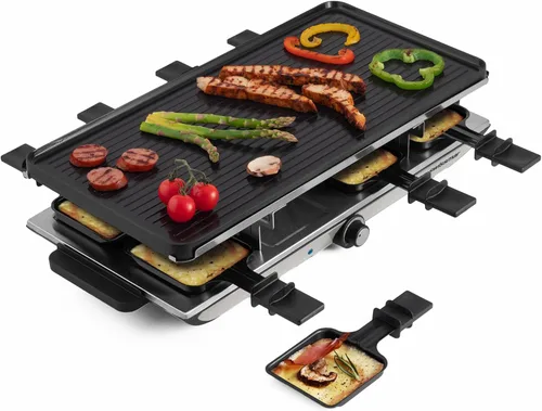Miniatura 9 de Swissmar Geneva Raclette Grill con tapa reversible de aluminio fundido - Perfecto para parrilla eléctrica de raclette y asador al aire libre