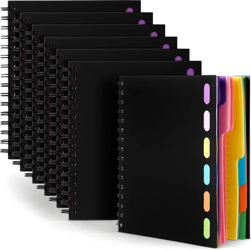 Miniatura 9 de Fainne 4 Pcs Cuaderno Espiral A5 de 6 Materias Rayado Universitario con Pestañas Divisorias, 6.75 x 8.25 Pulgadas, 240 Páginas Cuaderno Diario