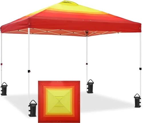 Miniatura 400 de EAGLE PEAK Tienda de campaña desplegable con bolsa de transporte con ruedas, 8 estacas, 4 cuerdas, 4 bolsas de peso, toldo de tienda de campaña