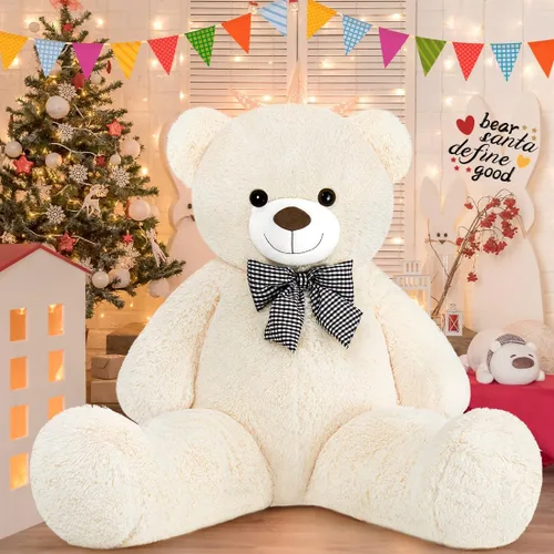Miniatura 5 de Oso de peluche gigante de 47", enormes animales de peluche suaves, peluches suaves de 4 pies, gran oso de regalo para niños, novia, día de San Crema