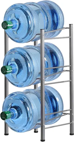 Miniatura 12 de LIANTRAL Estante enfriador de agua, soporte para jarra de agua de 5 galones, estante de almacenamiento para botellas de agua, soporte para botella