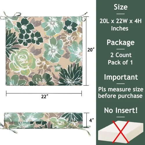 Miniatura 3 de Magpie Fabrics - Juego de 2 fundas para cojines de patio (solo funda de repuesto, sin inserto), funda impermeable para sillas de asiento profundo Un