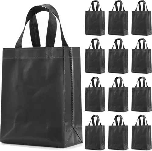 12 bolsas de regalo reutilizables no tejidas con asas para recuerdo de fiesta 8 pulgadas de ancho x 4 pulgadas de largo x 10 pulgadas de alto
