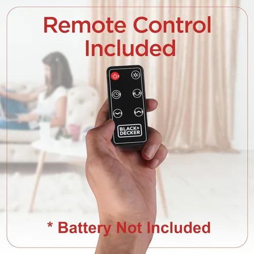 Miniatura 2 de BLACK+DECKER Calentador de espacio oscilante, calentador portátil con control remoto, calentador de espacio pequeño de cerámica con dos ajustes