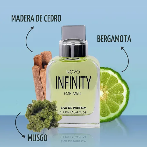 Miniatura 3 de NovoGlow Novo Infinity para Hombre - 3.4 Onzas Líquidas Eau De Parfum Spray para Hombre - Notas Cítricas y Florales Refrescantes, Huele Fresco Todo