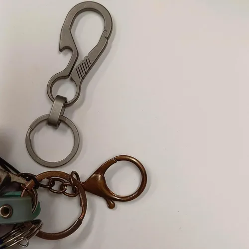 Miniatura 2 de RISON - Mosquetón de titanio, mosquetón de liberación rápida antipérdida de titanio para hombres y mujeres