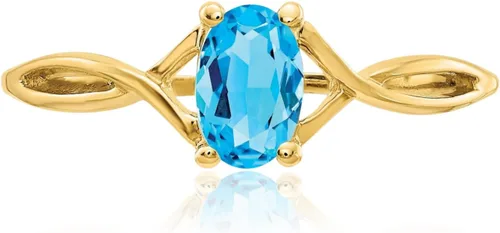 Miniatura 5 de IceCarats Anillo de topacio azul suizo de oro amarillo de 10 quilates, joyería de piedra natal de diciembre