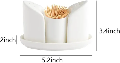 Miniatura 2 de 123Arts Salero y pimentero de cerámica con bandeja, juego de 4