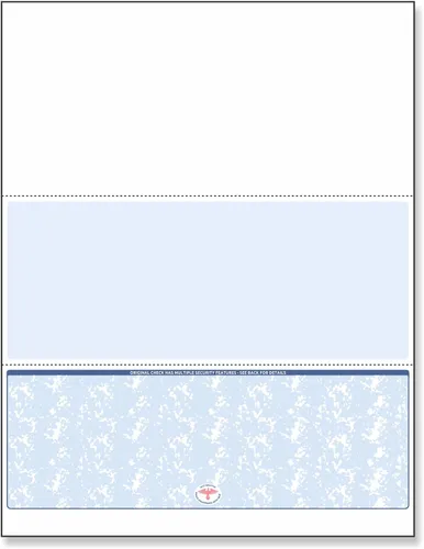 NextDayLabels - Stock de cheques en blanco para láser/chorro de tinta, 8-1/2 x 11" 24# lb, 500 hojas por paquete (parte inferior azul)