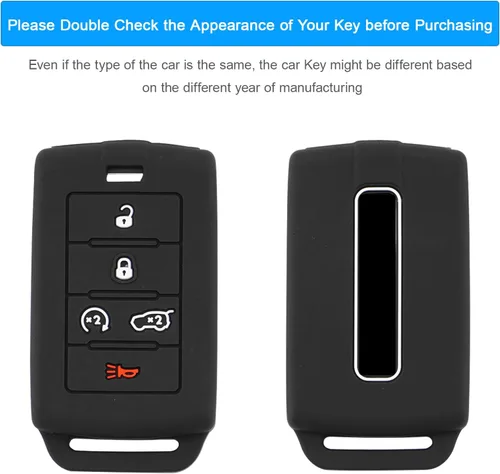 Miniatura 2 de Funda de silicona para llavero para Jeep Grand Cherokee 2021-2024, para Grand Cherokee L 2021-2023, para Grand Wagoneer 2022 2023 5 botones