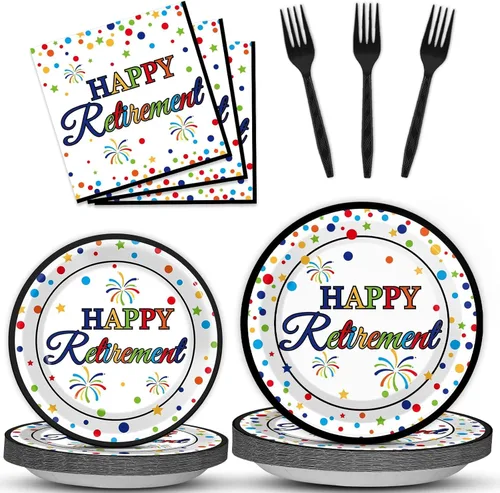 Miniatura 39 de 96 piezas de decoración de cumpleaños número 65 para hombres, platos y servilletas de papel para la mesa de pastel, suministros de mesa