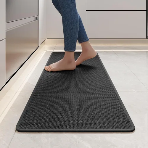 Miniatura 46 de YDKGL Tapetes de cocina para piso, alfombras de cocina súper absorbentes, antideslizantes, lavables, de lino sintético suave trenzado, alfombra