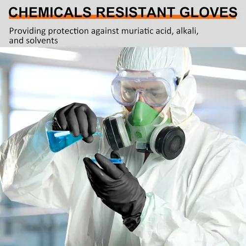 Miniatura 4 de Beieverluck 10 pares de guantes resistentes a productos químicos guantes grandes de goma para limpieza guantes de trabajo pesado para lavar platos
