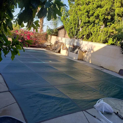 Miniatura 7 de ERRULAN Inground Pool - Cubierta azul para otoño e invierno, tapa de malla rectangular para jardín al aire libre, para seguridad de niños