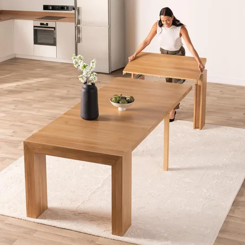 Transformer Table - Mesa de comedor extensible de madera maciza, asientos 2-12, mesa de comedor expandible, muebles que ahorran espacio, muebles de