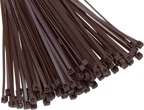 Mini Skater Bridas de nailon multiusos de 4 pulgadas (4 pulgadas, 200 unidades, marrón oscuro)