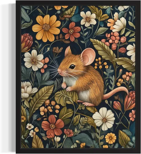 Miniatura 8 de Póster de Arte de Luna Llena, Estilo William Morris Retro de Mediados de Siglo Botánico Victoriano Academia Oscura Decoración Gótica Galería 10a
