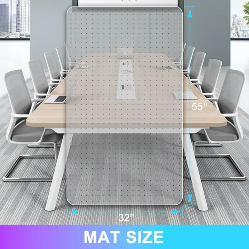 Miniatura 6 de Vicwe Tapete para Silla de Oficina para Alfombra, 32'' x 55'' Tapete para Silla de Escritorio de Computadora para Pisos Alfombrados, Tapete Duro