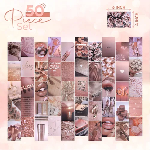 Miniatura 2 de East Coast Mart - Kit de collage de pared - 50 piezas, 4 x 6 pulgadas, kit de collage de fotos para estética de pared, exhibición de fotos