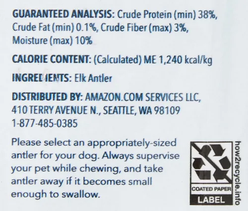 Miniatura 10 de Marca Amazon – Cuerno de alce Wag – Entero – Larga duración para masticadores agresivos – Pequeño 4-5.5 pulgadas