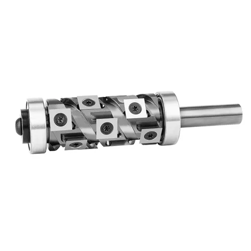 Miniatura 6 de SpeTool Broca de enrutador resistente con mango de 1/2, 14 piezas de insertos de carburo reemplazables, plantilla de patrón de rodamientos superior
