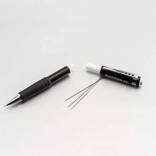 Miniatura 4 de Pentel Portaminas de 0.020 in Twist Erase III, borrador de torsión, mina HB de polímero súper alta precargada, barril negro, paquete de 3