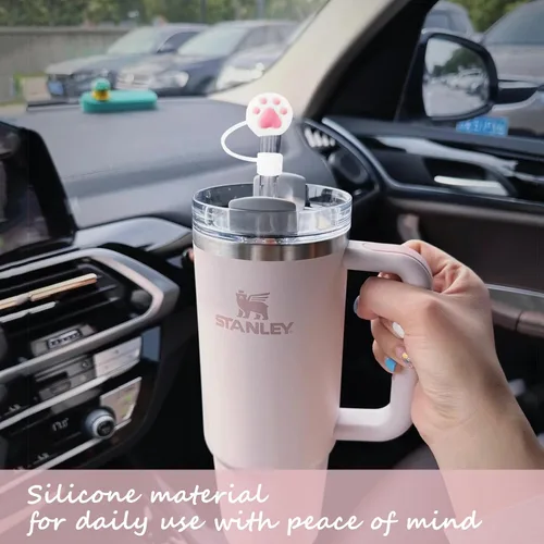 Miniatura 4 de 2 fundas de popote compatibles con vasos Stanley de 40/30 onzas, protectores reutilizables de silicona para popotes de 0.4 pulgadas/0.394 in
