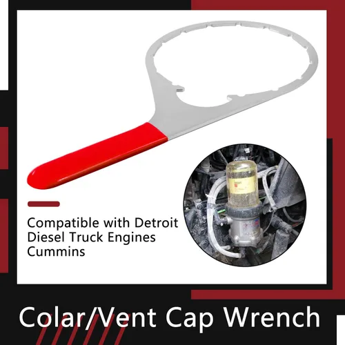 Miniatura 4 de Llave de filtro de combustible de tapa de collar/ventilación de 6 pulgadas compatible con motores de camiones diesel Detroit, llave de filtro Davco