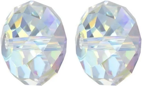100 piezas Adabele cuentas austriacas de 6 mm con facetas sueltas de cristal rondelle transparente AB, compatibles con cristales Swarovski 5040