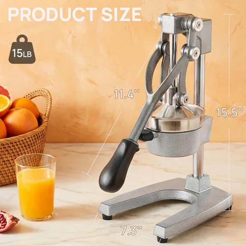 Miniatura 7 de Exprimidor de cítricos de hierro fundido de cocina, exprimidor manual de naranja, exprimidor de encimera resistente para limón, naranja, fácil