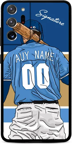 Miniatura 16 de Funda de béisbol personalizada con nombre y número para Samsung Galaxy Note 20/20 Ultra 10 Pro Note 9 8, silicona líquida con protección de cámara