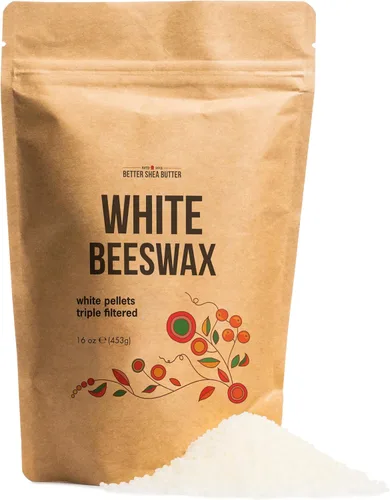 Pellets de cera de abeja blanca para la piel y la fabricación de velas, cera de abeja para piel y cabello para bricolaje | Hidrata y protege la piel
