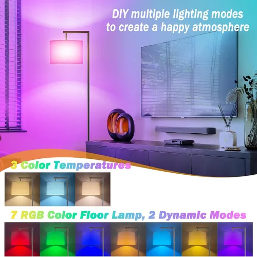 Miniatura 5 de Lámpara de pie inalámbrica regulable que funciona con pilas con control remoto Lámpara de pie de arco con cabeza ajustable para dormitorio y sala