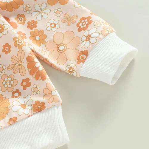 Miniatura 38 de Mandizy Conjunto de ropa de bebé niña otoño 3 6 9 12 18 24 meses sudadera de manga larga y pantalones con estampado floral y diadema
