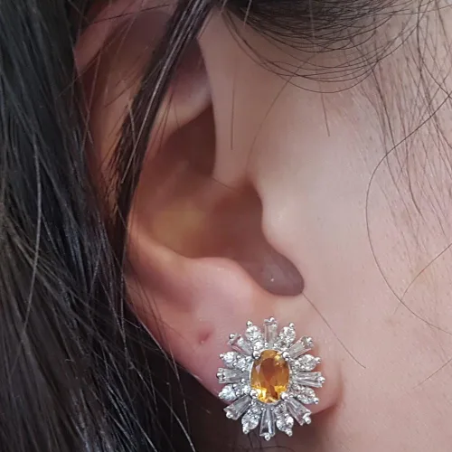 Miniatura 7 de Plata de ley Ladies Copo de Nieve Style Fashion Stud arete
