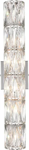 Miniatura 11 de SAMTEEN Aplique de pared de cristal de 23.6 pulgadas, apliques dorados, iluminación de pared moderna de mediados de siglo, 6 luces de montaje