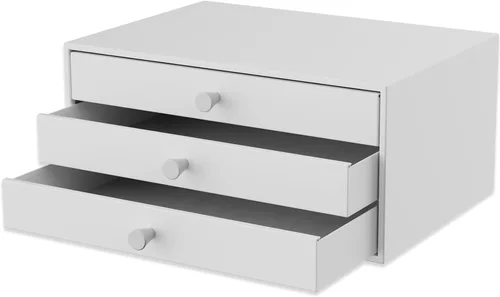 Svartur Cajoneras de escritorio, organizador de escritorio de metal con cajones de almacenamiento para archivos A4, organizador de archivos de Blanco